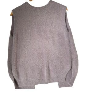 Blusher Fuzzy Sweater Vest Lilac Pullover Casual Top Layering‎ Medium Chic Comfy